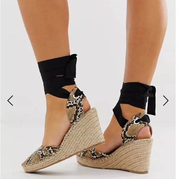 ASOS Design Espadrille Wedges in Snake Print - Picture 5 of 8